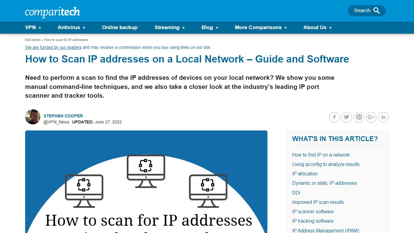 How to Scan Local Networks for IP Addresses (Free - Comparitech